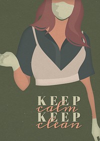Keep calm keep clean during coronavirus outbreak social template illustration
