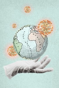 Protect the planet earth from coronavirus background