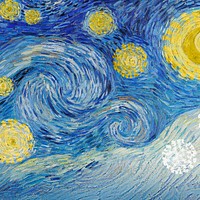 Van Gogh's The Starry Night coronavirus pandemic remix social ad