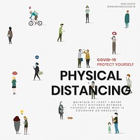 Advice on physical distancing by WHO vector social ad