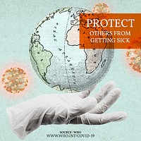Protect others from getting COVID-19 virus illustration vector social ad
