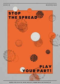 Stop the spread play your part during COVID-19 social template source WHO illustration