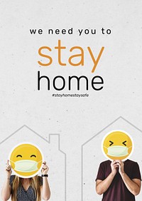 We need you to stay home during coronavirus social banner template mockup