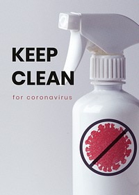 Keep clean for coronavirus social template mockup