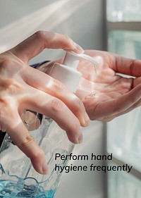 Perform hand hygiene frequently social template vector