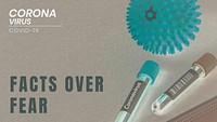 Coronavirus facts over fear social banner template mockup