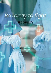 Be ready to fight COVID-19 medical social banner vector