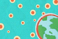 World vs coronavirus paper craft background