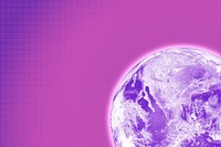 Purple planet earth on a pink background