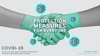 COVID-19 protection measures for everyone template source WHO mockup