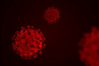 Coronavirus on a dark red background