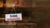 Shop closed sign due to the coronavirus pandemic