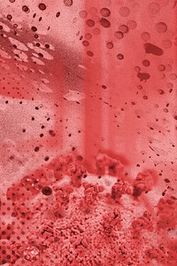 Coronavirus under a microscope on a red background illustration