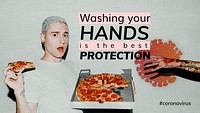 Washing your hands is the best protection social template mockup