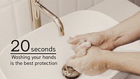 20 seconds washing your hands is the best protection social template mockup