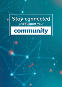 Stay connected and support your community during coronavirus pandemic poster template mockup