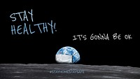 Stay healthy, it&#39;s gonna be ok during coronavirus pandemic social template mockup