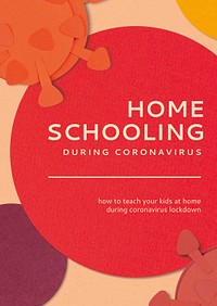 Homeschooling during coronavirus pandemic poster template mockup