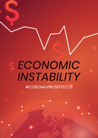 Economic instability during coronavirus pandemic poster template mockup