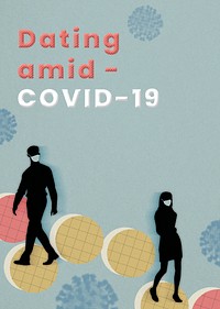 Dating amid-COVID-19 poster template mockup