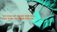 Medical heroes at work banner template