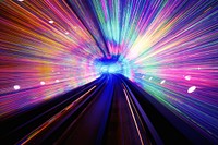 Colorful light exposure in a tunnel