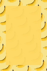 Hand drawn natural fresh banana patterned frame vector