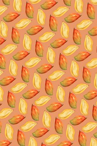 Hand drawn natural fresh mango pattern vector