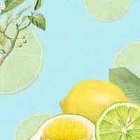 Hand drawn natural fresh lemon frame vector