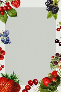 Hand drawn mixed berries frame illustration