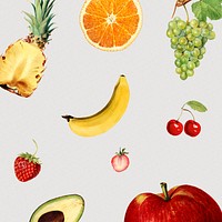 Mixed fruit patterned background