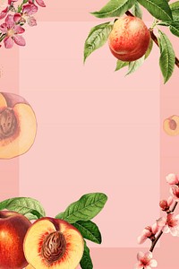 Hand drawn natural fresh peaches background illustration