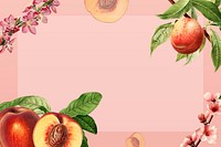 Hand drawn natural fresh peaches background illustration
