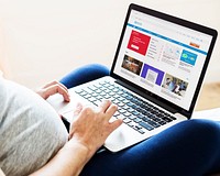 <br /><br />Pregnant woman reading coronavirus information from a laptop mockup with editorial graphic from <a href="https://www.who.int/">https://www.who.int/</a> accessed on April 6th 2020. BANGKOK, THAILAND - JANUARY 17, 2018
