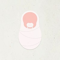 Paper craft newborn with a pacifier character