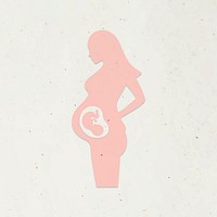Paper craft pregnant woman character vector
