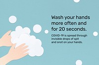 Wash your hands to prevent Covid-19. This image is part our collaboration with the Behavioural Sciences team at Hill+Knowlton Strategies to reveal which Covid-19 messages resonate best with the public. Learn more about this collection here: <a href="http://rawpixel.com/coronavirus" target="_blank">rawpixel.com/coronavirus</a>