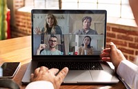 Colleagues having a video conference during the coronavirus pandemic