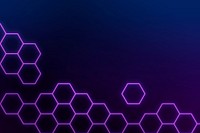 Glowing purple neon hexagonal patterned background