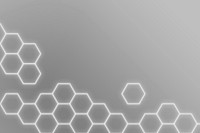 Glowing gray neon hexagonal patterned background