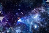 Triangle pattern on a dark galaxy background illustration