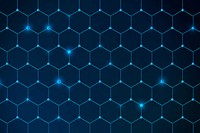 Geometrical honeycomb patterned blue background vector