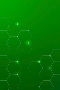 Hexagon pattern on a green background vector