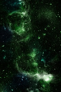 Green nebula on a black galaxy background