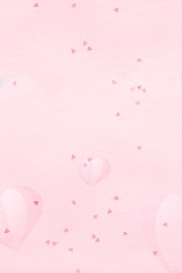 Heart confetti pattern on a flamingo pink background