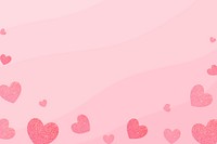 Heart patterned frame on a pink background