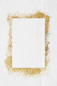 Glittery rectangle  frame on a white textured background