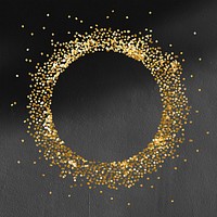 Glittery round frame on a black textured background