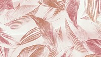 Pink leaf pattern HD wallpaper, aesthetic vintage background