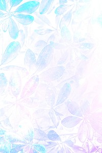 Holographic Leafy plant patterned background